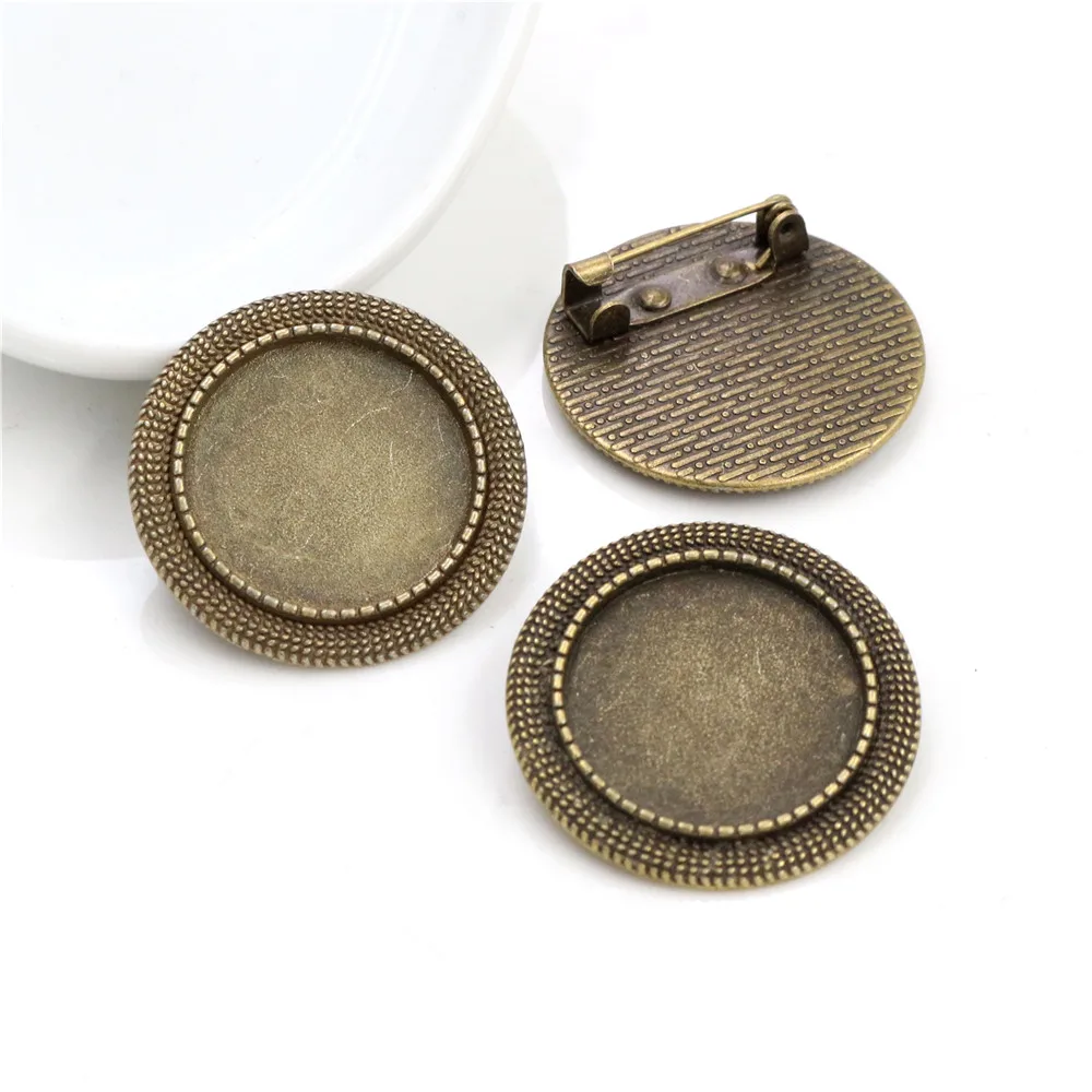 5 шт 20 мм Внутренний размер Античная Посеребренная бронзовая брошь булавка