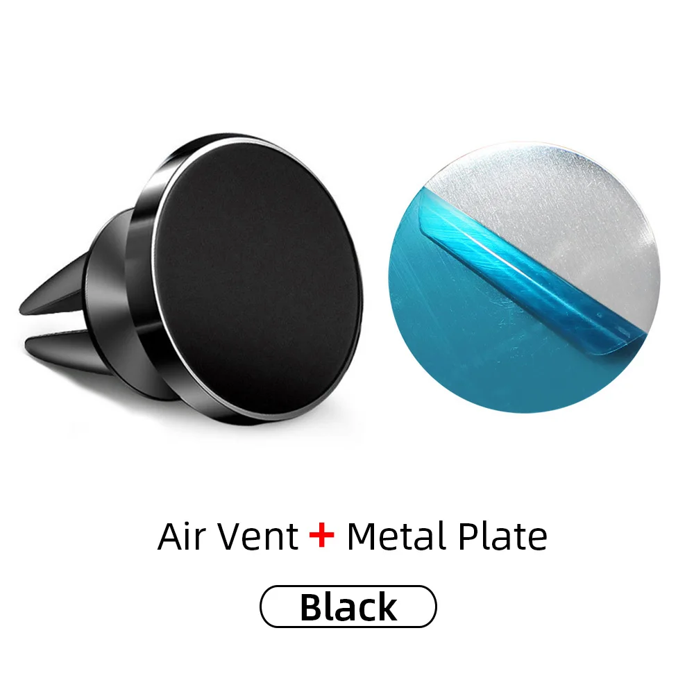 Black Air Vent Магнитный автомобильный держатель для телефона для iPhone X, XR, samsung, S9, gps, вращение на 360 градусов, крепление на вентиляционное отверстие, универсальная подставка для мобильного телефона - Цвет: Black Air Vent