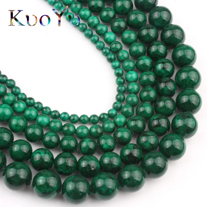 Бусины из Малахита зеленые нефритовые бусины натурального камня круглые