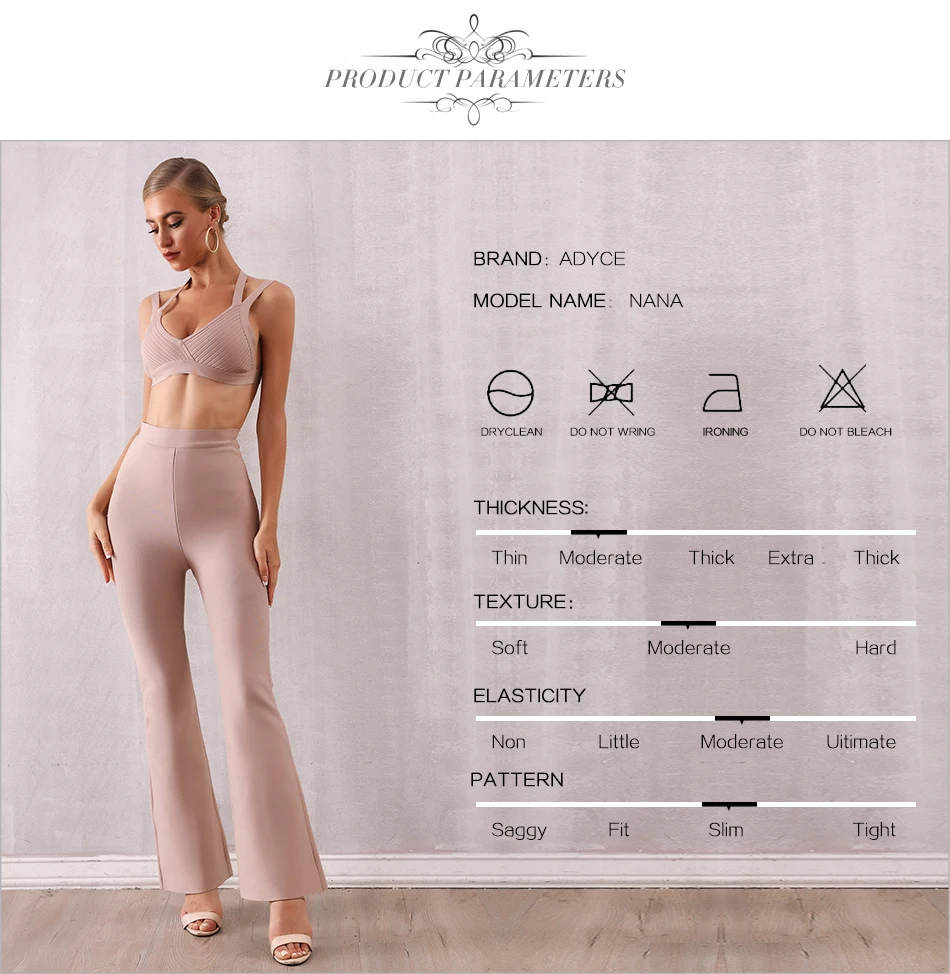 Adyce новые летние женские бандажные комплекты Vestidos топы и брюки 2 шт. комплект без рукавов с v-образным вырезом комплекты знаменитостей вечеринка