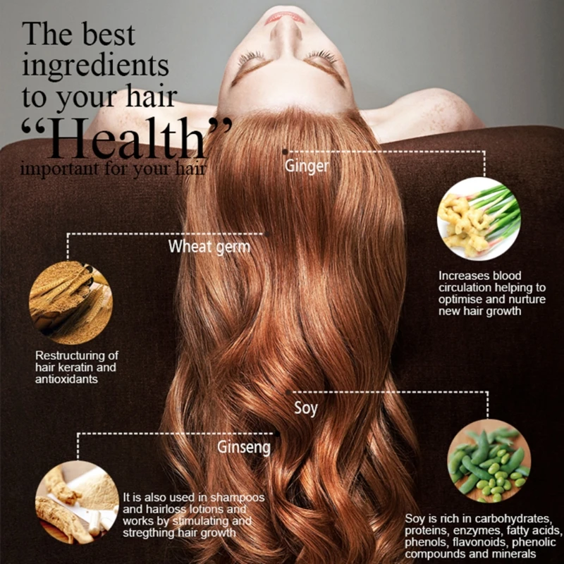 PURC Профессиональный имбирный шампунь и кондиционер для роста волос эссенция