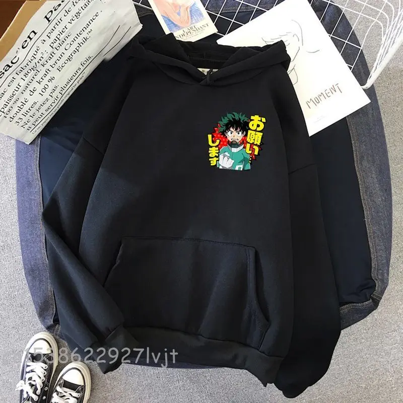 

Anime Hoodie My Hero Academia Print 2021 Winter Harajuku Women Women Aesthetic Sweatshirt Japanese Streetwear Warm Clothes
