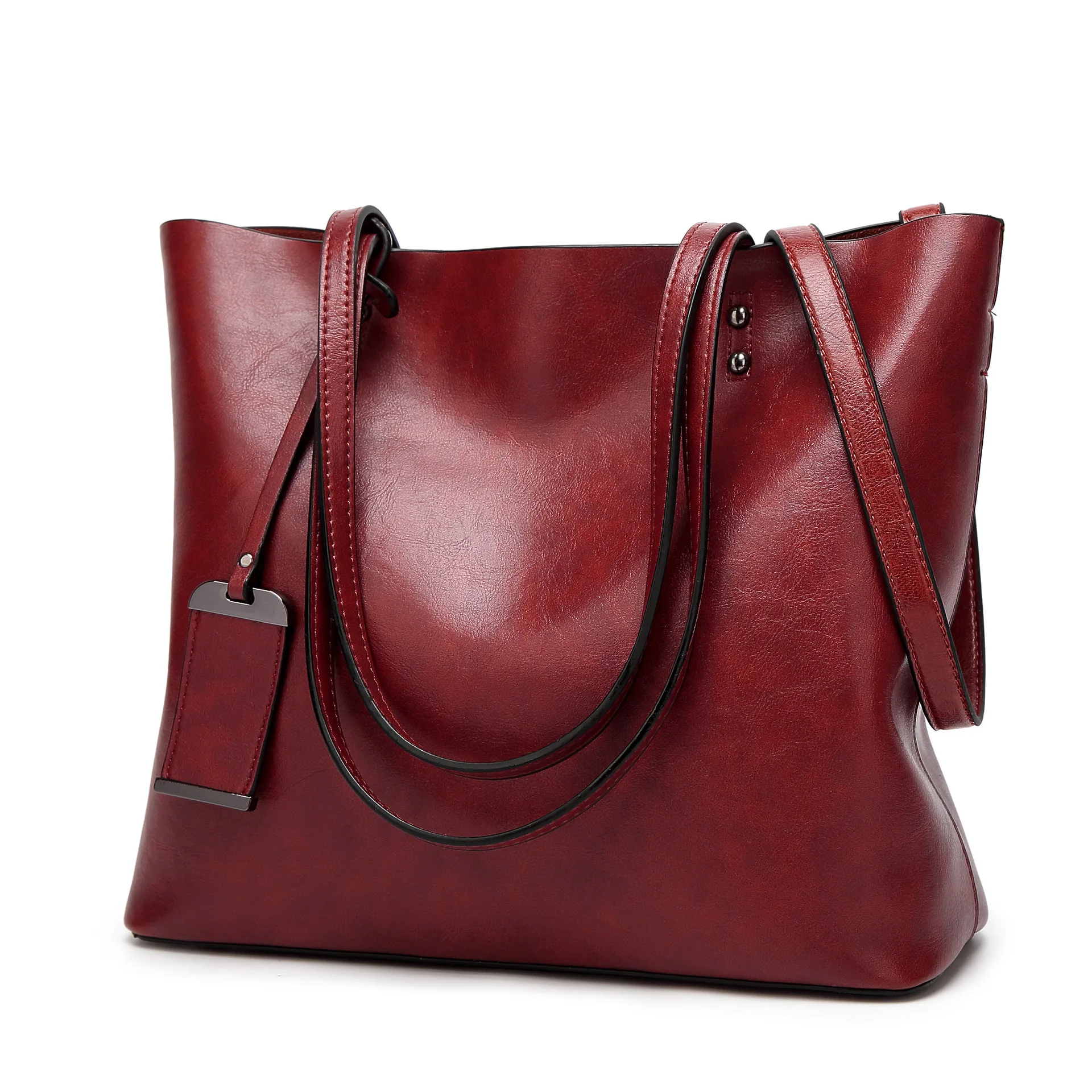 

Woman Handbag Fashoin Luxury Soft PU Leather Casual Tote Retro Large Capacity Business Office Briefcase Shoulder Messenger Bag
