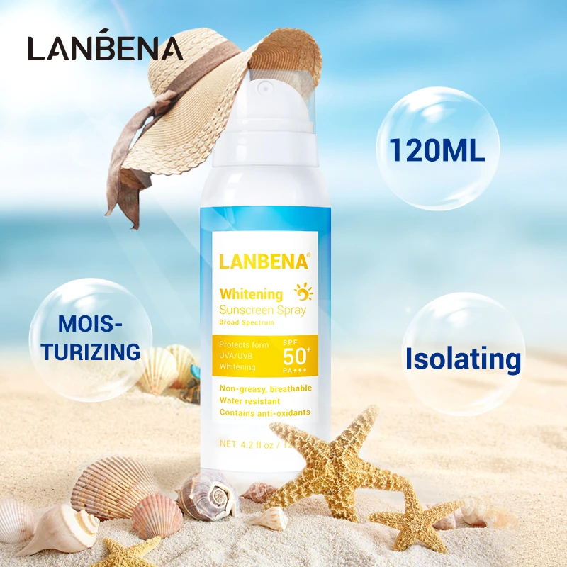 LANBENA Sunblock Spray UV Protection SPF 50PA+++ Brightening Sunscreen Breathable Effective Against Radiation Resistant | Красота и