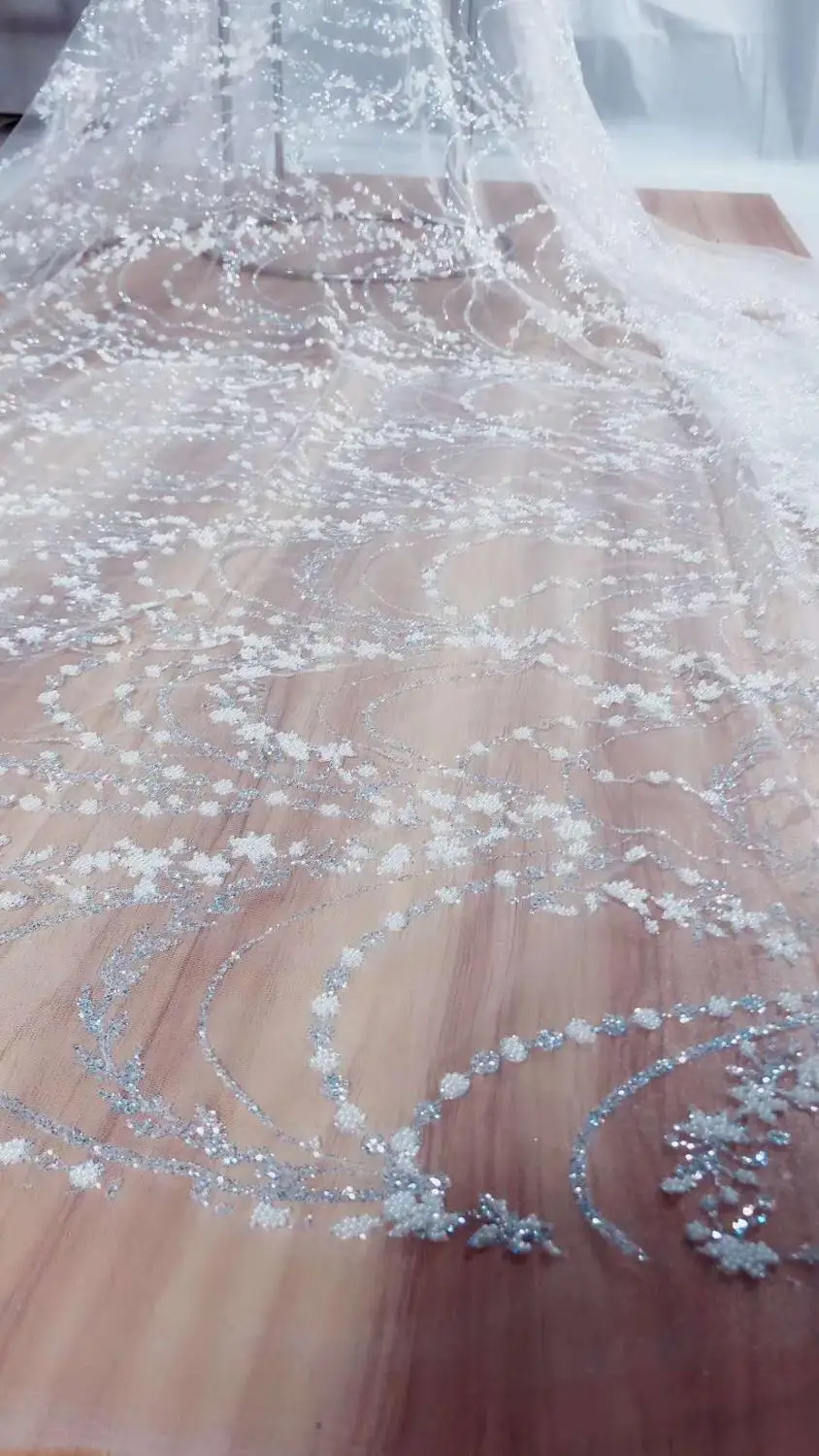 Классическое белое свадебное платье/ткань для вечернего платья блестящая ткань