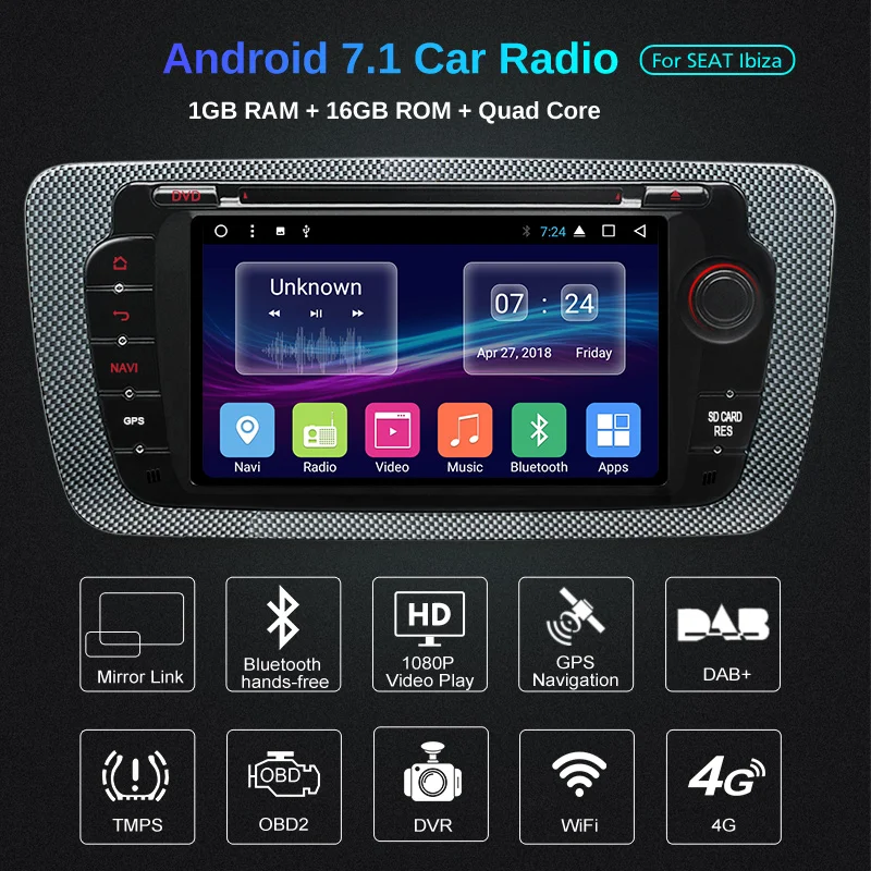 AWESAFE 2 Din Android автомобильный Радио Мультимедиа Видео плеер gps навигация для сиденья Ibiza MK4 6J 2009 2010-2013 DVD