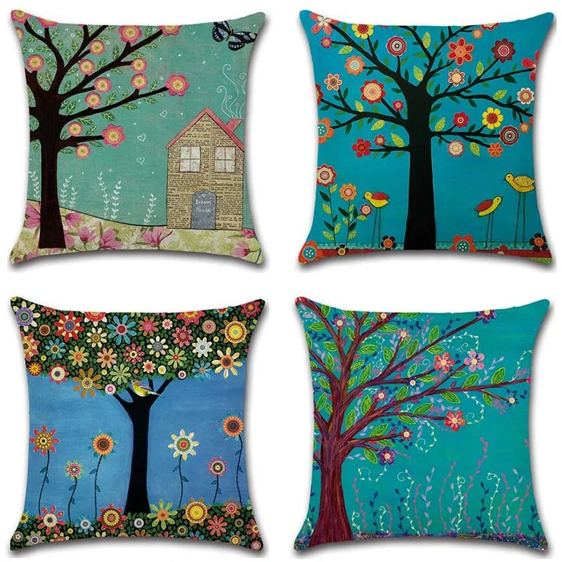 

Набор из 4 льняных декоративных наволочек, 18 х18 дюймов