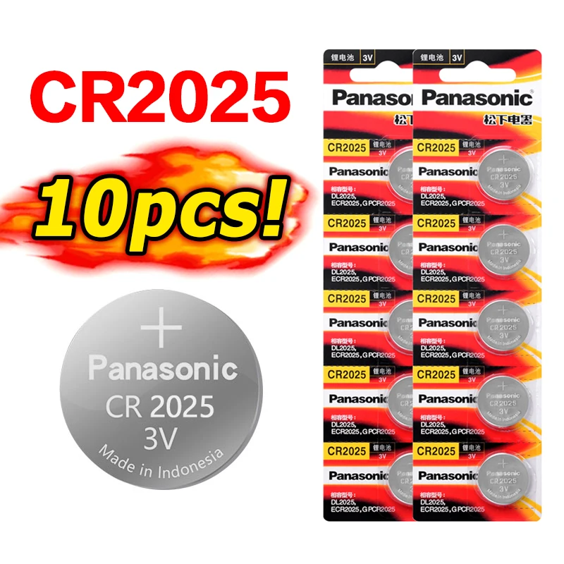 Panasonic оригинальный 10 шт./лот cr 2025 монет батарея 3 в литиевые cr2025 батарейки для