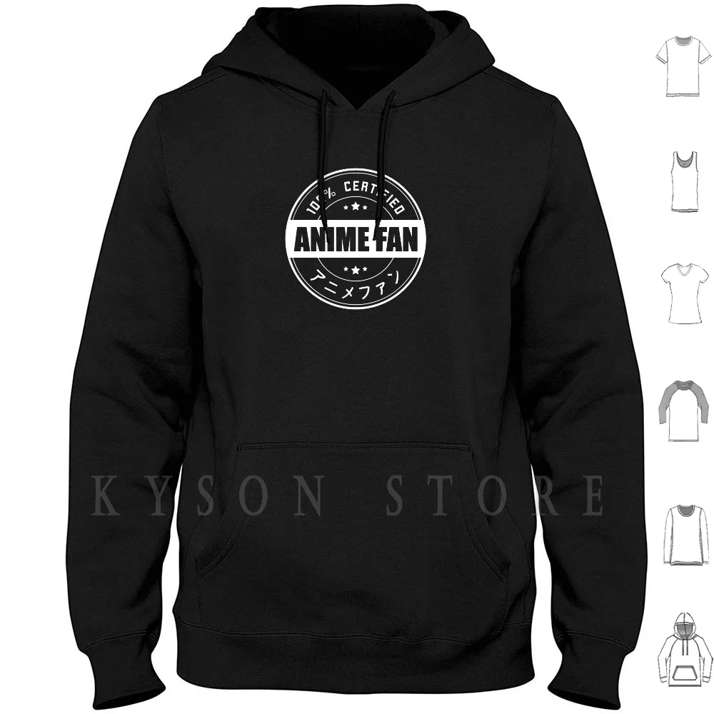 

Kawaii Anime 100% Certified Anime Fan Seal Hoodie long sleeve Cotton Anime Manga Waifu Waifu Material Neet Yandere