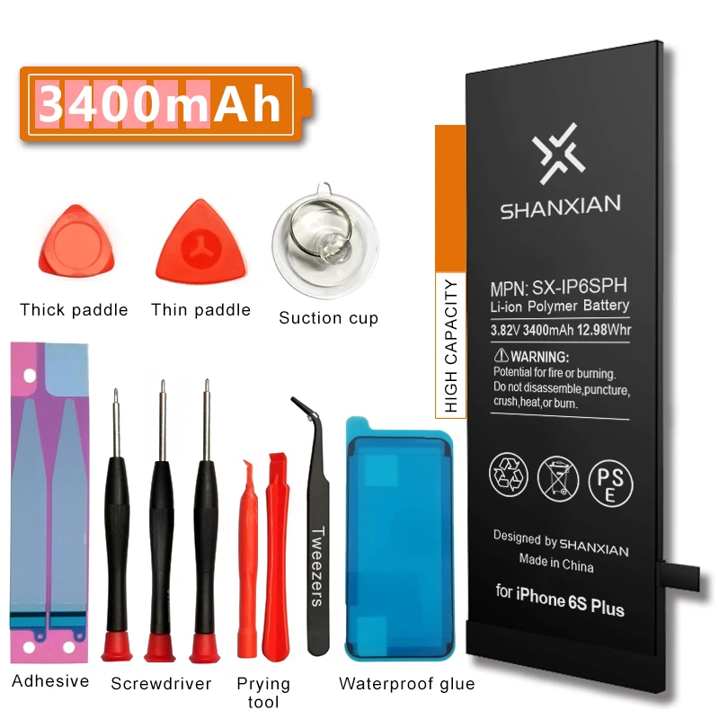 SHANXIAN Высокая емкость Замена батареи для iPhone 6S PLUS 6SP Реальная Емкость 3400 мАч