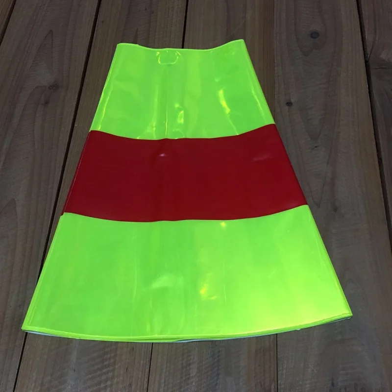 Высокий светильник флуоресцентный зеленый ПВХ Светоотражающая крышка дорожного движения Предупреждение знак Безопасность защитный свето... от AliExpress WW