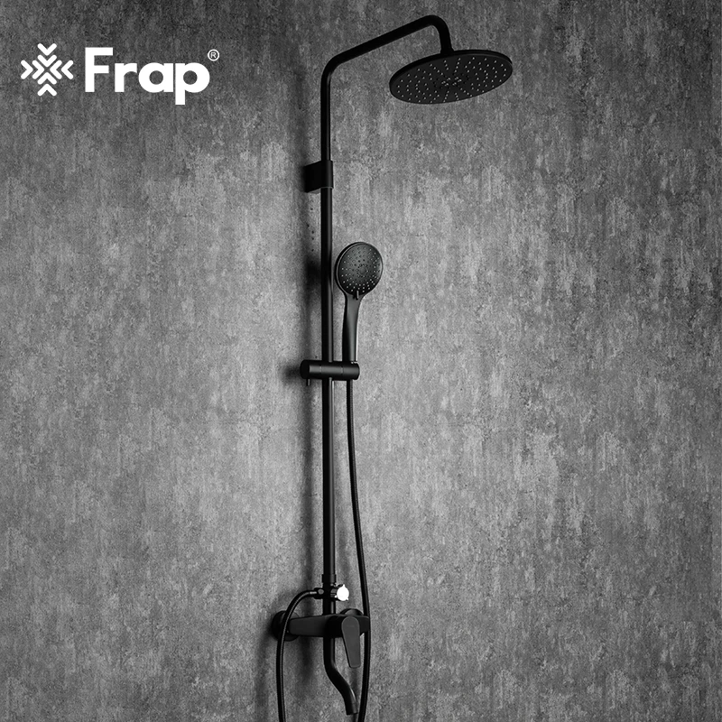 

Смеситель для душа Frap, черная насадка для душа с двойным краном, настенный набор для душа F2429