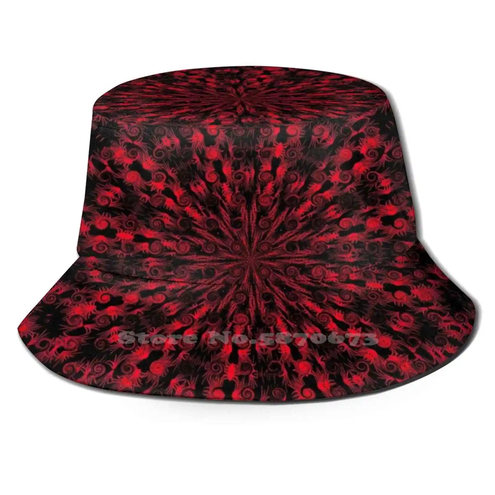 

Entwined Red And Black Pattern. Unisex Summer Outdoor Sunscreen Hat Cap Red Black Abstract Abstraction Optical Optics Artistic