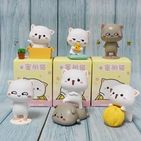 6pcs mitao cat lucky cat cheap cute cat toys cure pussy model cartoon figure doll hand birthday gift desktop ornaments