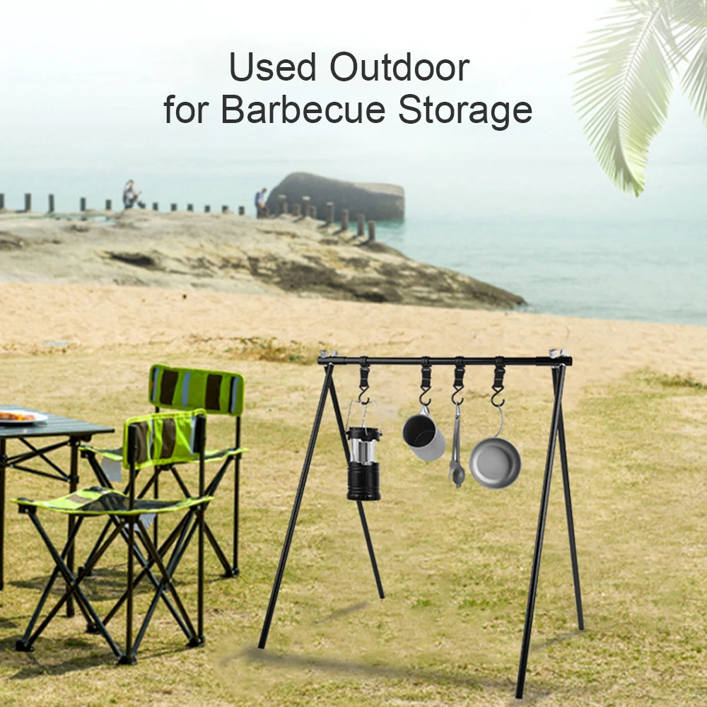 

Outdoor Camping Portable Storage Hook Rack Camping Tool Cookware Hanging Rack Triangle Rack Camping Eequipment Storage Rack
