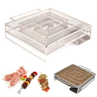 new square stainless smoke generator for bbq grill or smoker wood dust hot and cold smoking salmon bacon meat burn bbq tools