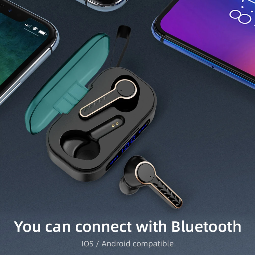 T19 наушники вкладыши TWS с Беспроводной Bluetooth 5 0 мини сенсорный экран громкой связи