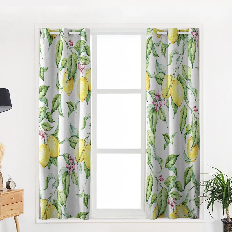Watercolor Lemon Window Curtains For Living Room Kitchen Bedroom Modern Treatments Drapes Blinds | Дом и сад