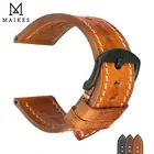 MAIKES, Ремешки для наручных часов из натуральной кожи, мягкий ремешок для наручных часов, удобный ремешок для часов из натуральной кожи, 22 мм, 24 мм, ремешок с пряжкой, инструмент