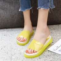 pvc jelly shoes women summer slippers platform 2021 new female ice cream shoes casual female holiday beach slippers flat heel
