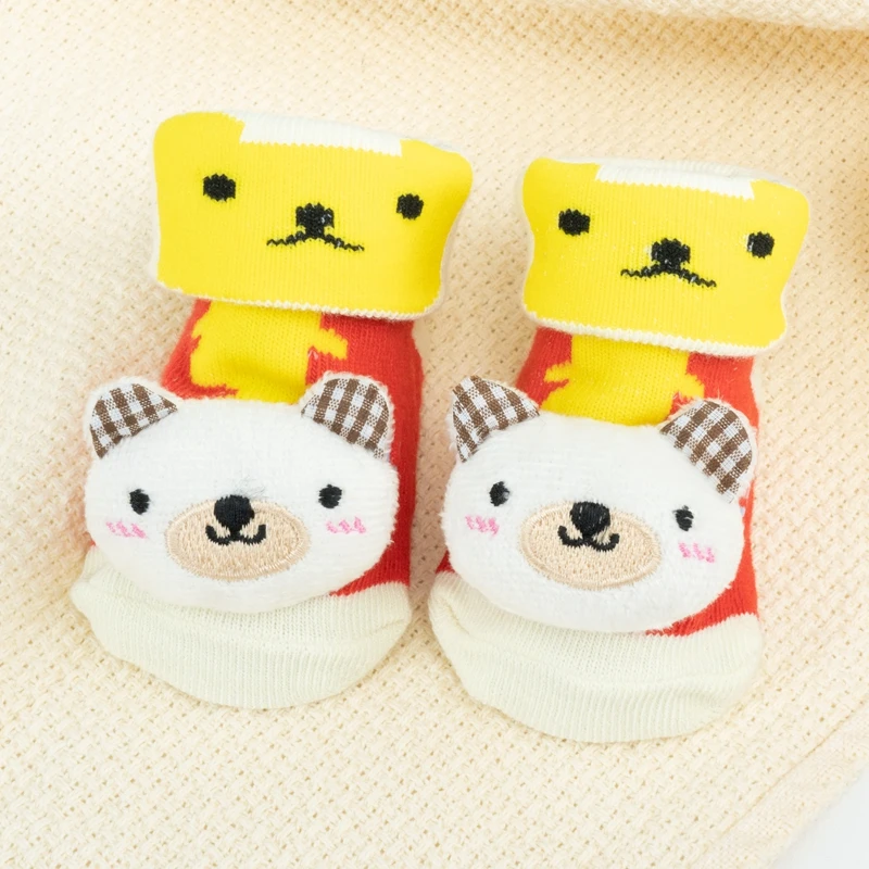 Newborn Baby Socks Floor Non-slip Cotton Cartoon Doll Socks with Baby Girls Boys Soft Cute Boots Toddlers Animal Sock Shoes Gift