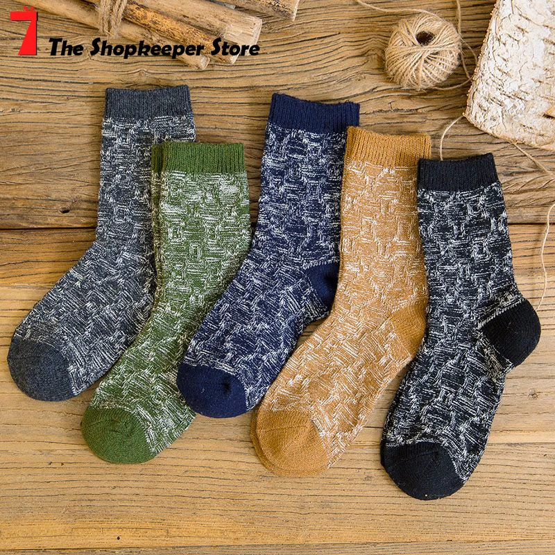 2020 носки для взрослых мужчин осень зима ретро грязный толстый узор дышащая