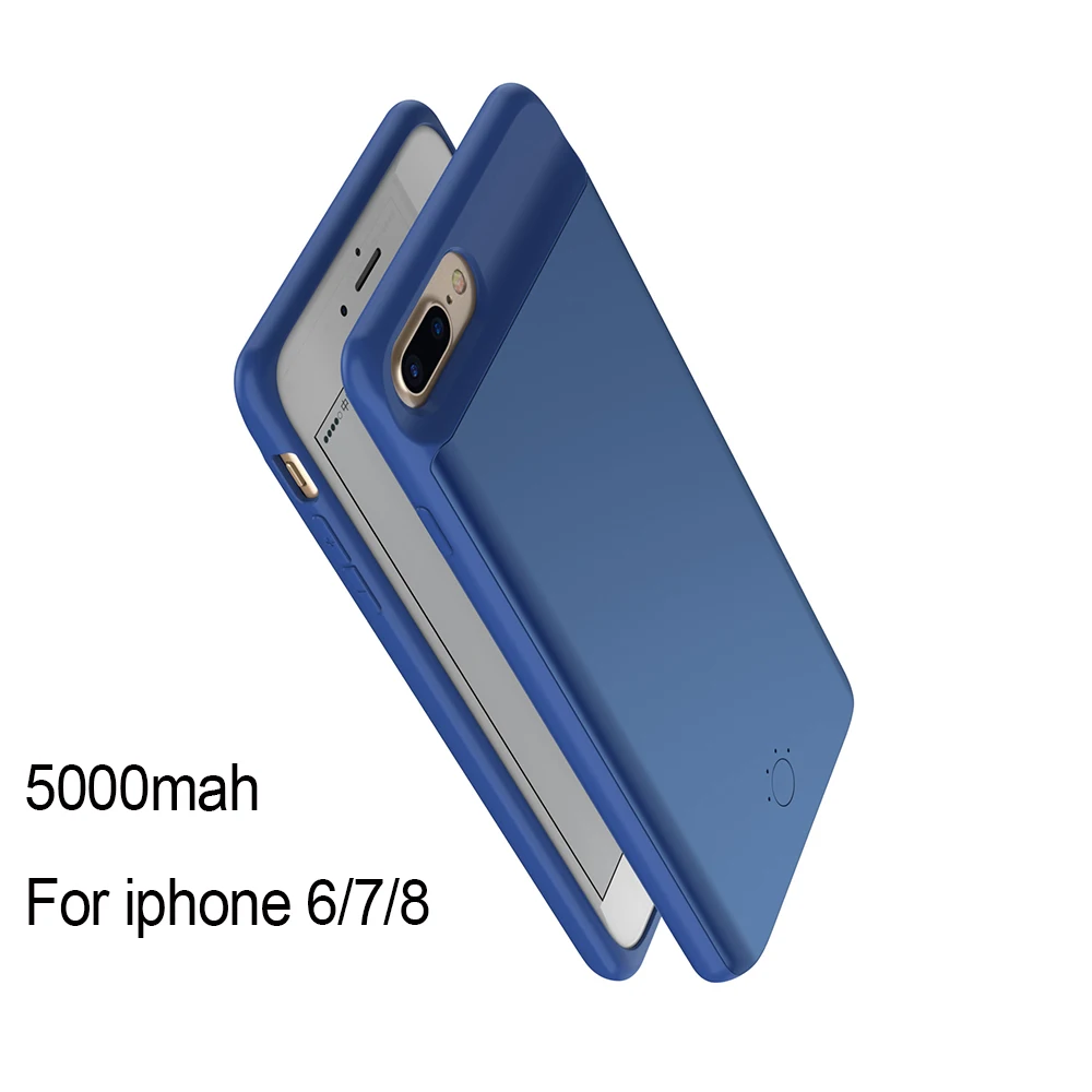 Горячая Распродажа, чехол для аккумулятора 2500 мАч~ 7000 мАч для iPhone 6, 6s, 7, 7 s, 8, 8s X, чехол для внешнего зарядного устройства для iPhone - Цвет: Коричневый