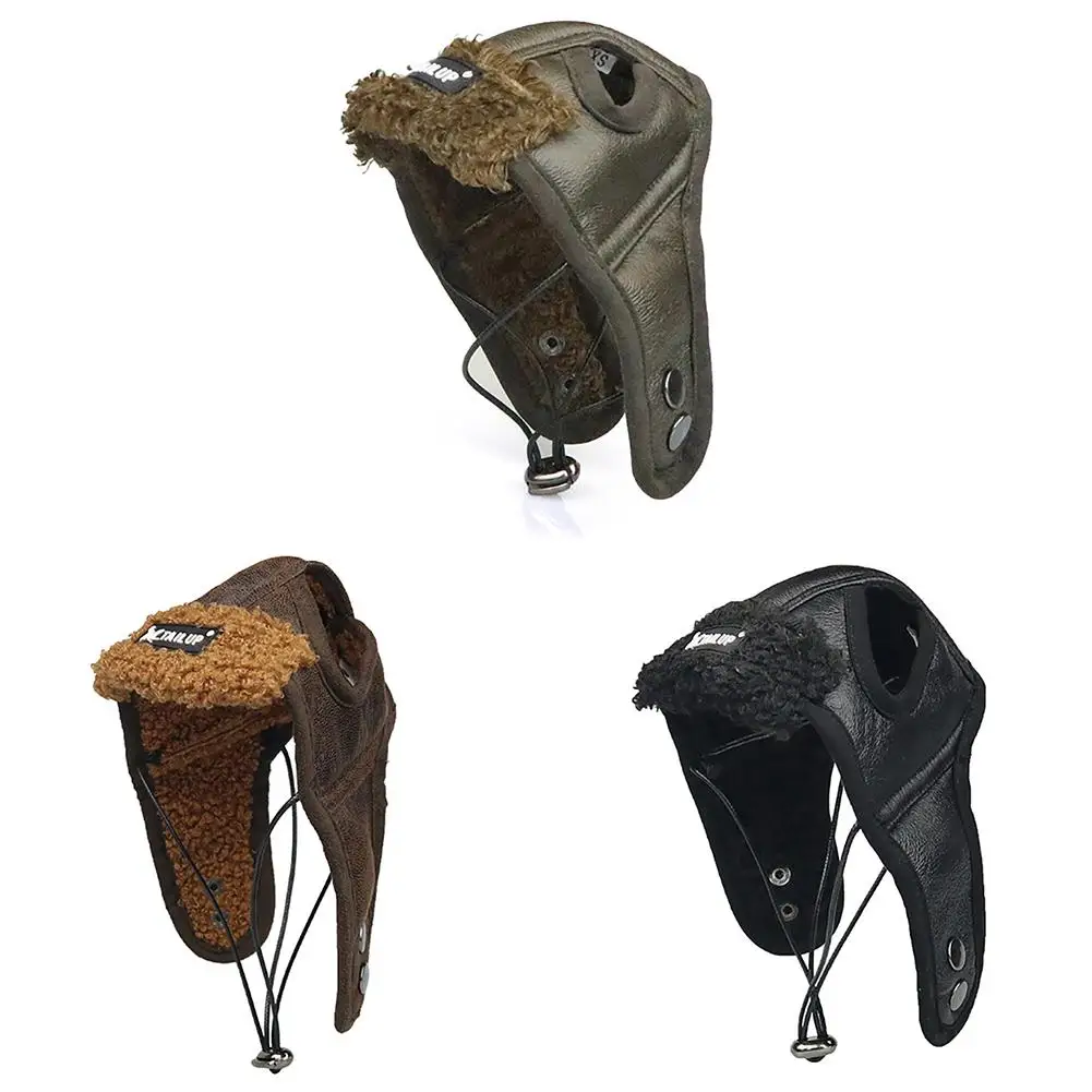 Теплый Собака шлем летчика кожаные поводки для собак Кепки дешевые ПЭТ s Шапки