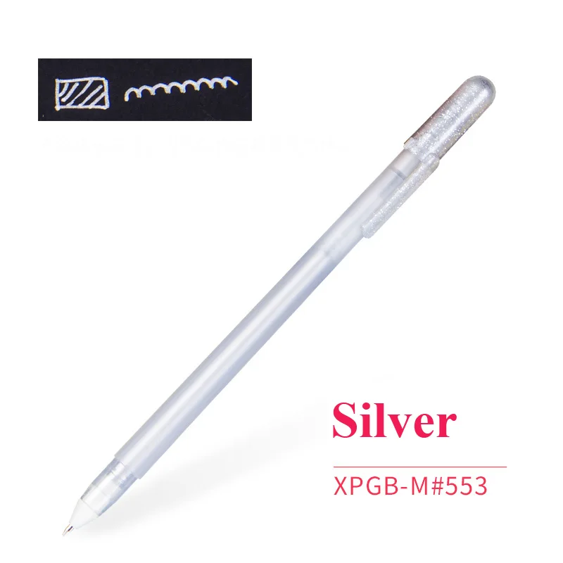 Silver SAKURA XPGB изюминка ручка для рисования художественные маркеры акварельные комиксы ручная роспись красочная живопись маркер для выделения текста рисования канцелярские принадлежности - Цвет: Silver