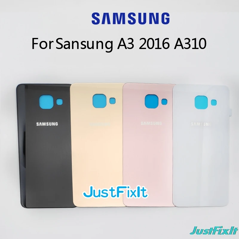 Для SAMSUNG Galaxy A3 2016 A310 A310F Задняя крышка батареи Дверь стеклянная Корпус чехол
