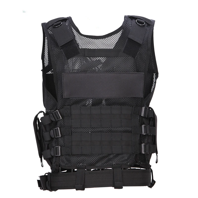 Военная охотничья жилетка CS черная камуфляжная сетка тактическая Wargame Body Molle Armor