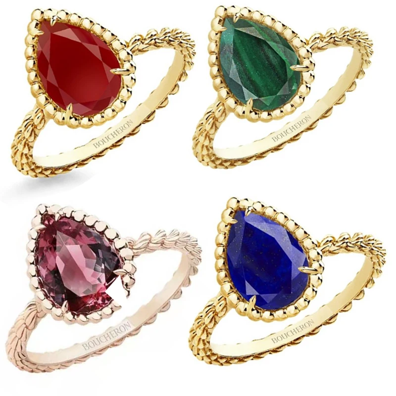 

Classic Gold Color Sparkling Teardrop Rhinestone Zircon Crystal Ring For Women Water Drop Wedding Engagement Party Jewelry