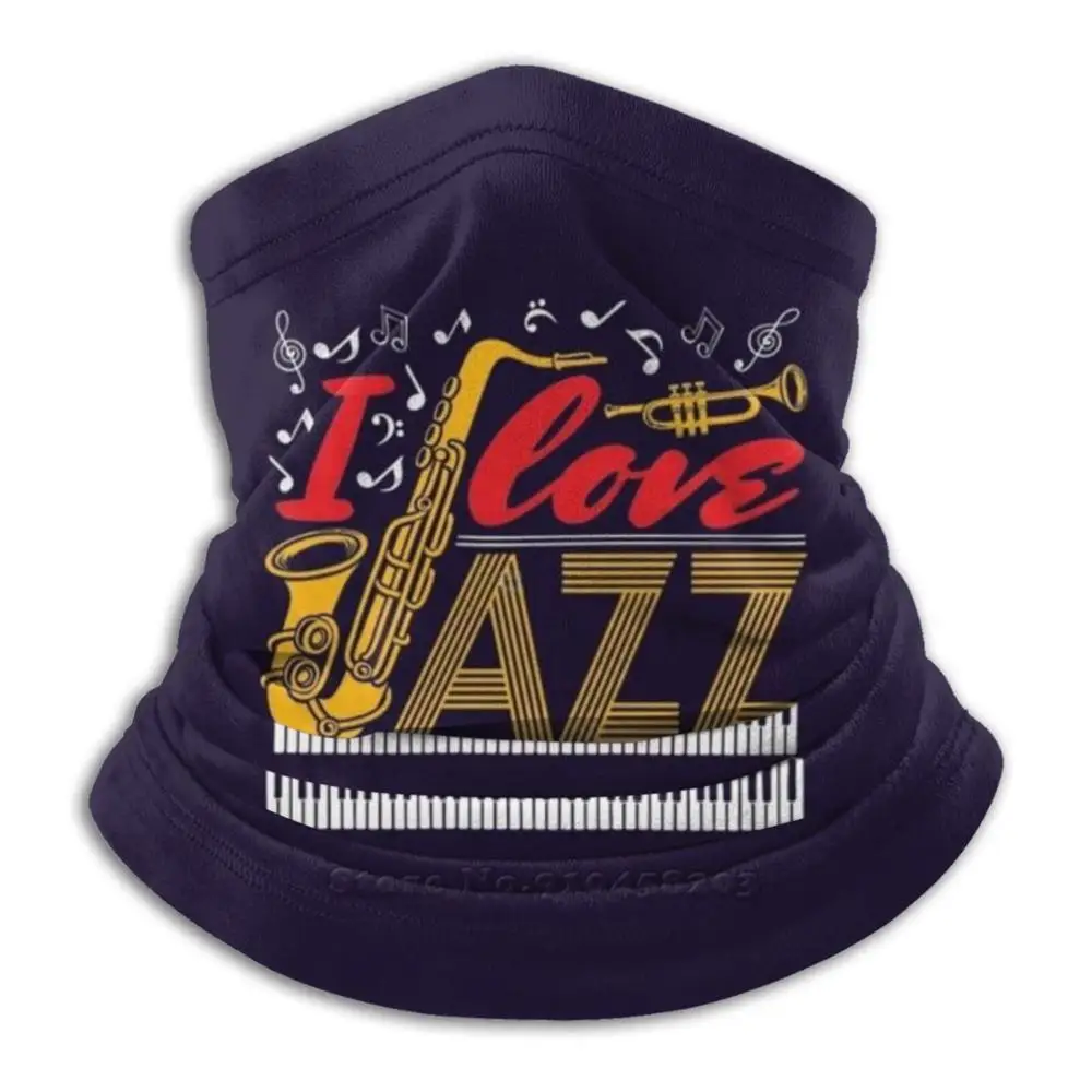 

Шарф-Бандана I Love Jazz, мягкая флисовая маска для лица и шеи