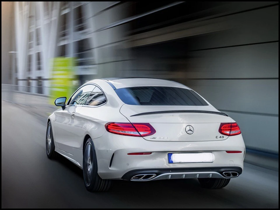 C63 стиль задний багажник для benz C class coupe 2 двери c200 c250- W205 C205 C43 СТЕКЛОВОЛОКНО FRP матовый черный спойлер крыло