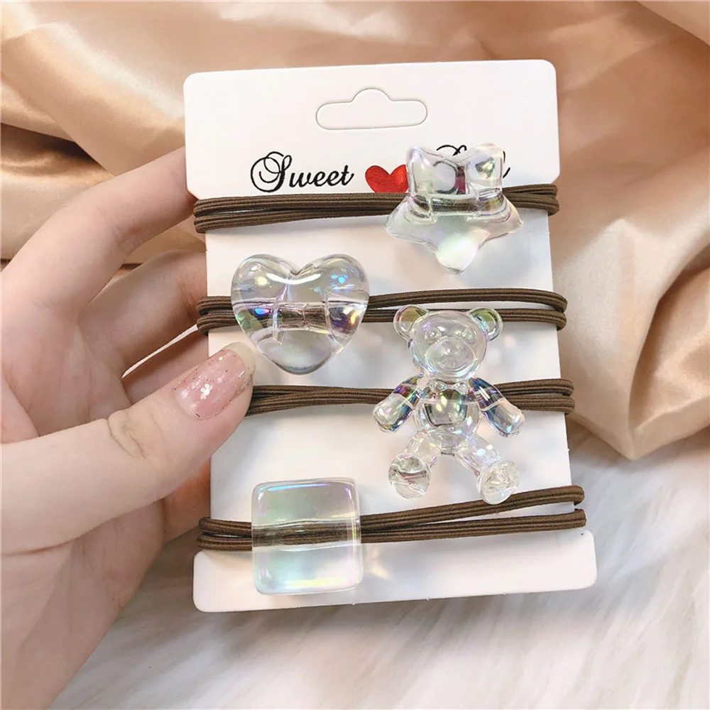 Прозрачные звезды медведь дизайн волос Веревка милая девушка аксессуары для