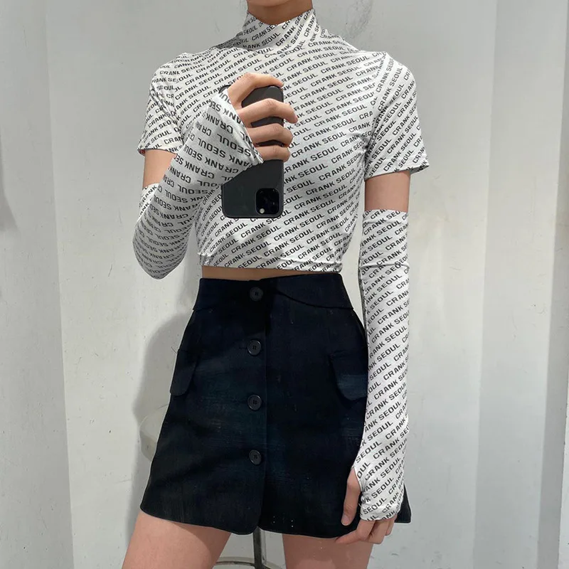 ArtSu сексуальный черный укороченный топ с буквенным принтом летняя женская мода