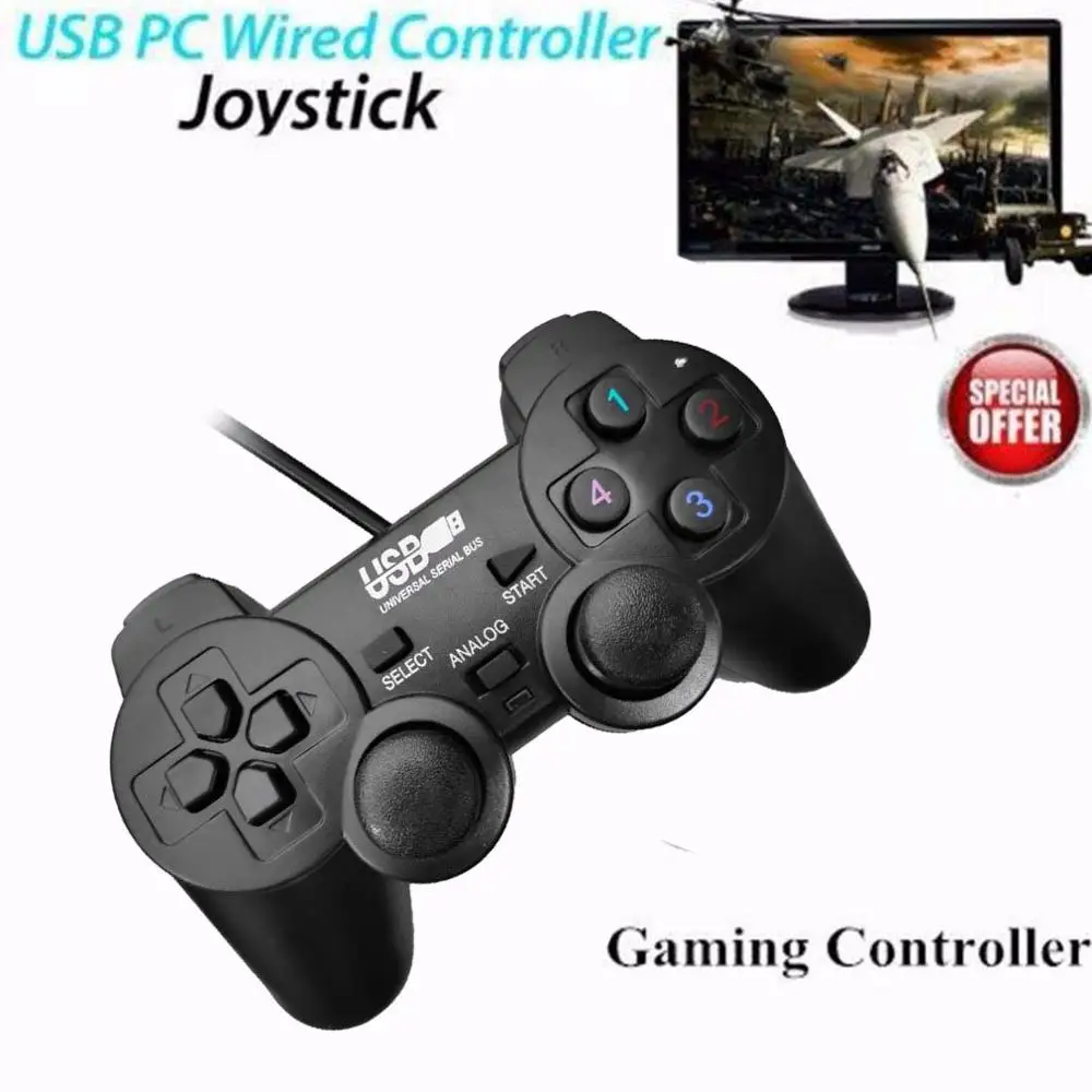 2019 Новый геймпад джойстик USB2.0 Shock Joypad игровой контроллер для ПК ноутбук компьютер