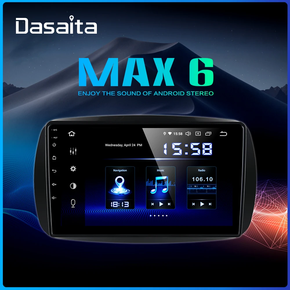 Dasaita " ips Автомобильный мультимедийный 1 din Android 9,0 автомобильный радиоприемник для Benz SMART gps навигатор HDMI 64 Гб rom MAX6
