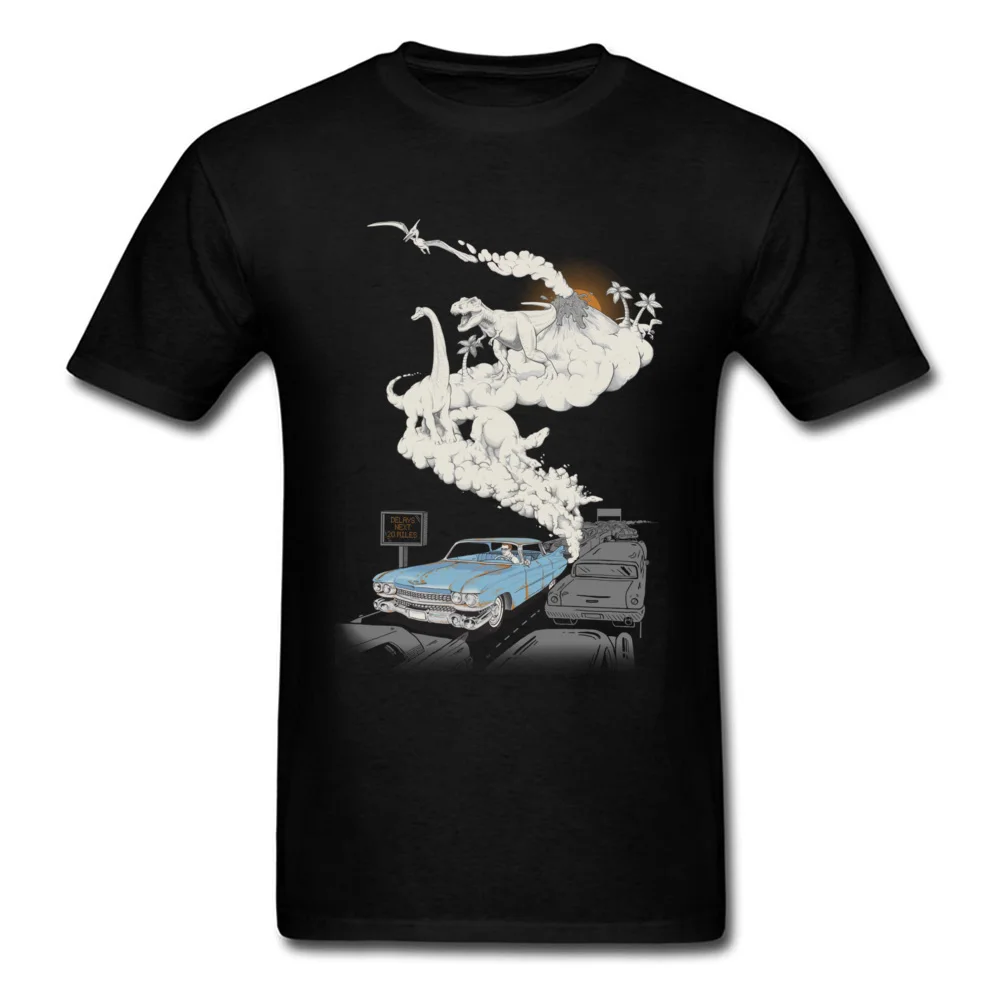 

2018 Fossils Refueled Dinosaur Car Cartoon Print Unique T-shirt For Men Youth Gift Tees Group Tops Plus Size