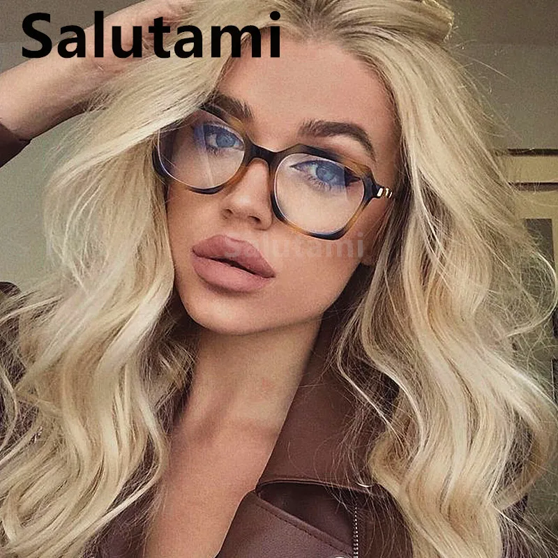 

TR90 Leopard Square Anti-blue Light Eyeglasses For Women Vintage Alloy Black Computer Myopia Glasses Frame Female Elegant Shades