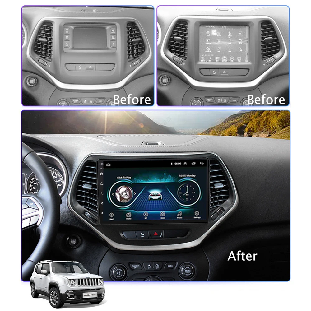 Автомагнитола для Jeep Cherokee 2014 2015 2016 2017 автомобильный DVD gps навигация 2.5D экран