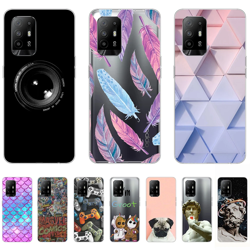 

For Oppo A94 5G Case Tpu Silicon Cartoon Luxury Shell Phone Cover on Oppo A94 5G Anti-knock Personality Fundas Coque Etui Bumper