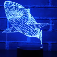 3d lamp shark shape night lamp desk table light 7 colors changing touch control gift for christmas birthday valentines day kids