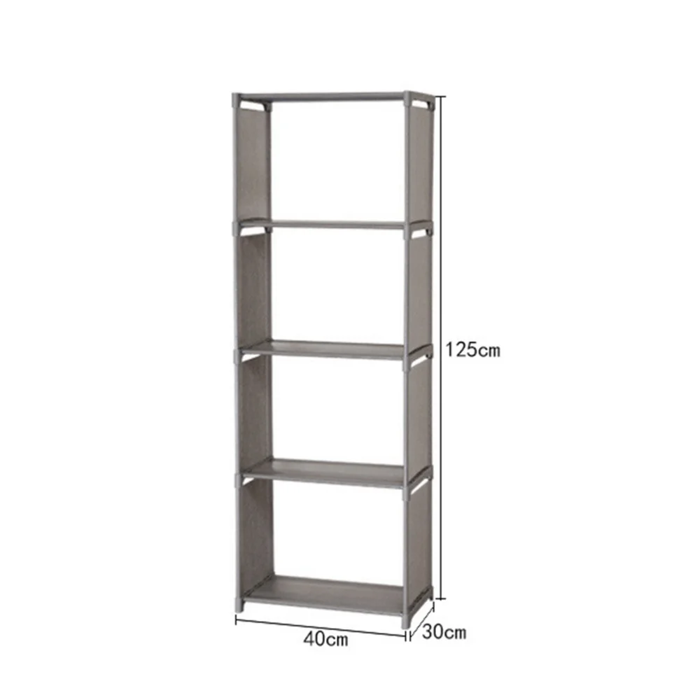 

Bookshelf Shelf Rack Storage Rack Magazine Rack Bookcase Shelving Display Shelves Storage Unit PP and Non-woven Fabric Shelf (Fi