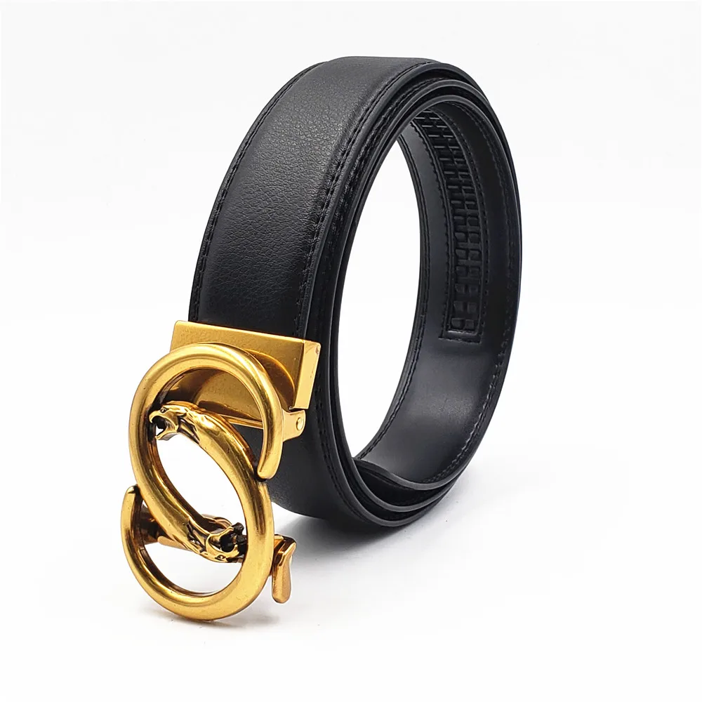 Luxury Men Belt Top Quality Genuine Luxury Leather Belts for Men Waist Strap Leopard Automatic Buckle Male Belts