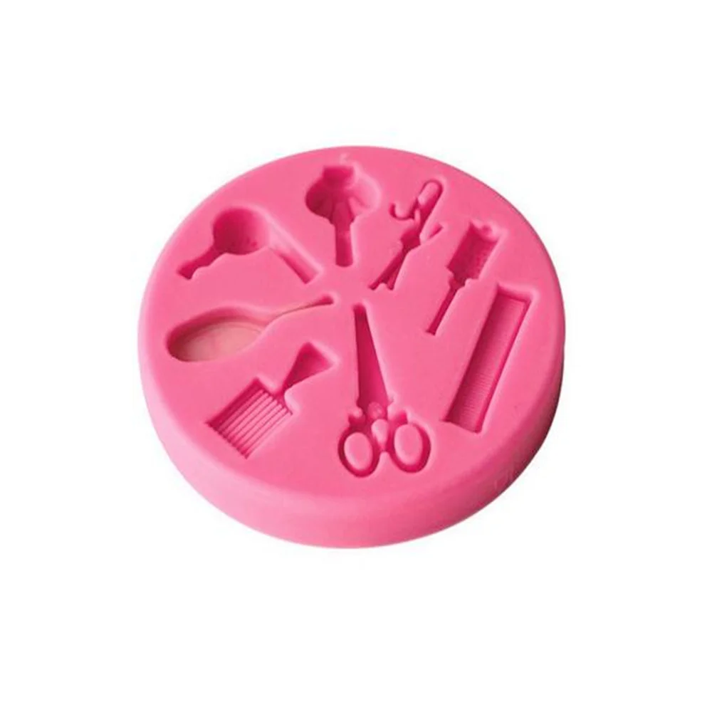 Расческа для макияжа с зеркалом девочек силиконовая форма помадки украшения