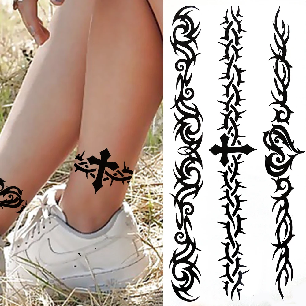 Шипы цветы временные татуировки для женщин мужчин взрослые искусственные