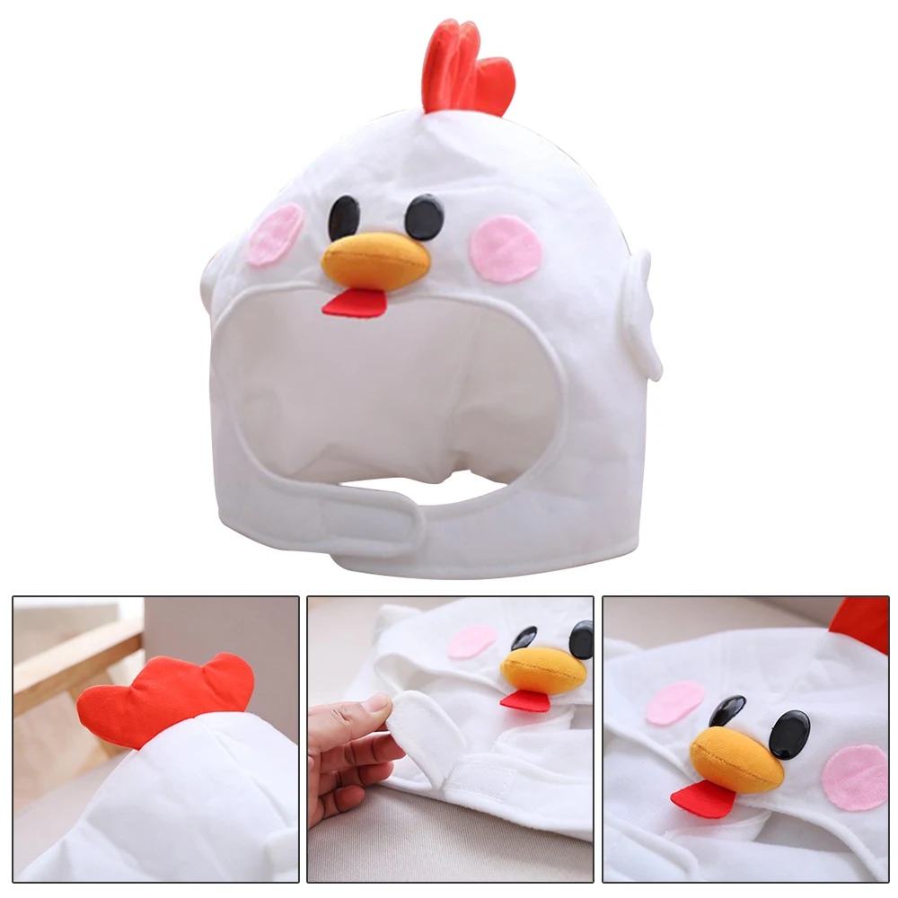

Chicken Hat Toy Cosplay Props Accessories Plush Head Fancy Taiyaki Cosplay Cap Photo Props Stuffed Soft Toys