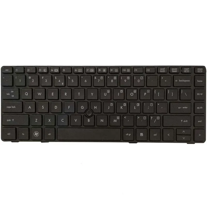 Клавиатура для ноутбука HP 8470B 8470P 8470 8460 8460p Вт 6460 6460b 6470 Серебристая/черная рамка с
