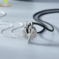 925 sterling silver vintage angel devil wings couple necklace original design student lovers vintage style jewelry accessories